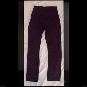 Lululemon wunder under leggings, maroon color